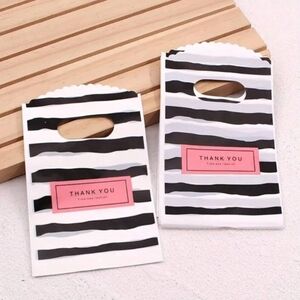 20PCS Thank You Black And White Striped Gift Bags Mini